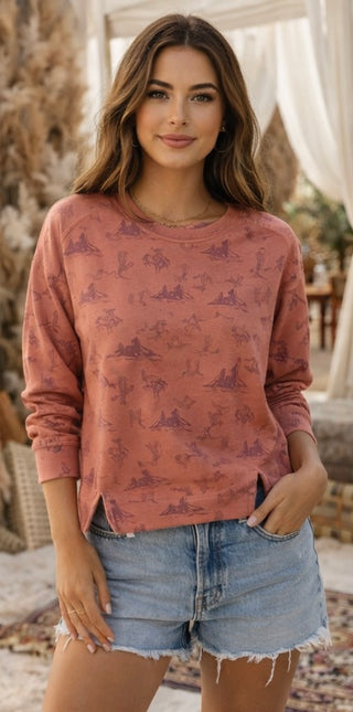 Rust Conversational Pullover