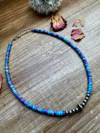 Sterling Silver & Purple Dolomite Heishi Choker