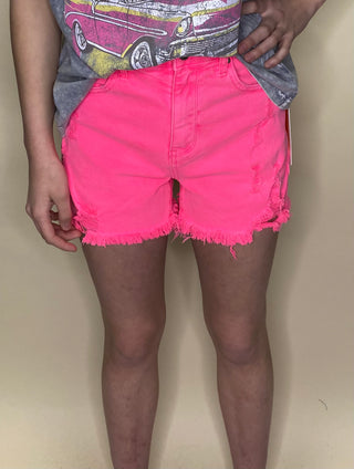 Risen Hot Pink High Rise Shorts