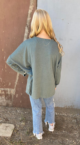 Vintage Olive Urban Ribbed Top