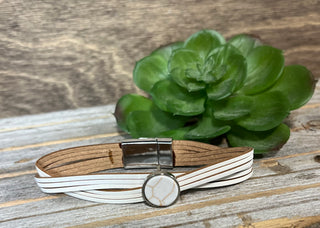 Ivory Leather Strap Bracelet