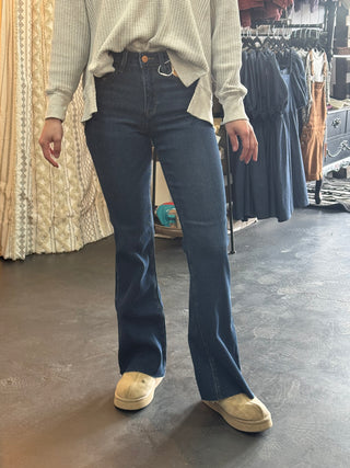 Andrea High Rise Flare W/ Corduroy Texture