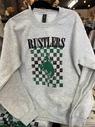 Rustler Checkered Mascot Sweatshirt