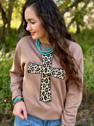 Leopard Cross Sweatshirt