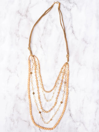 Mixed Crystal Beads Layered Necklace