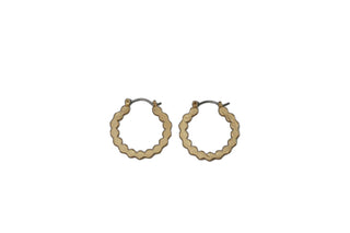 1.25" Gold Matte Scalloped Hoop Earring
