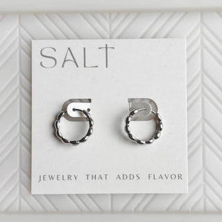 Silver Wavy Hoop Earrings