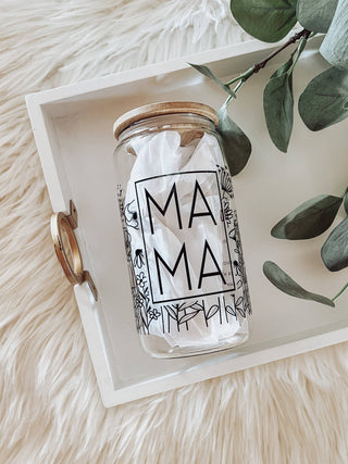 Wildflower Mama 16 oz Glass Cup