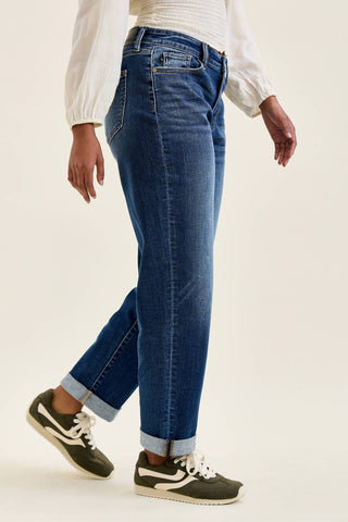 Billie Judy Blue Boyfriend Dark Jeans