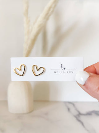 Morgan Gold Plated Heart Stud Earrings