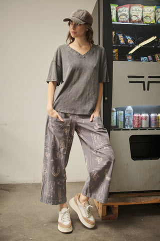 Charcoal Studded Mineral Wash Tee