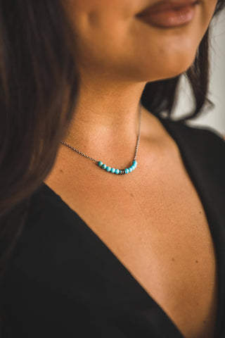 15" 18K Gold Plated Dainty Chain Necklace with Turquoise