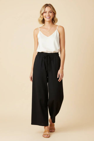 High-Rise Wide-Leg Drawstring Pants with Pockets