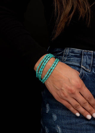 5 Strand Green Turquoise Dainty Beaded Bracelet