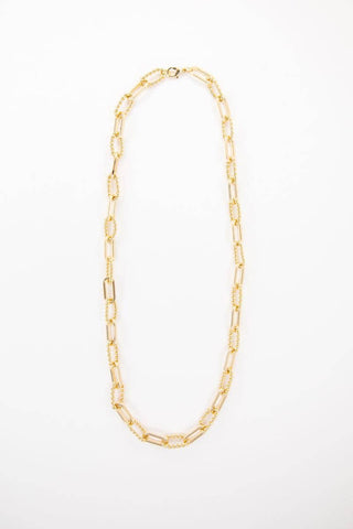 18K Yellow Gold Plated Rope Link Chain-18”