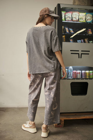 Charcoal Studded Mineral Wash Tee