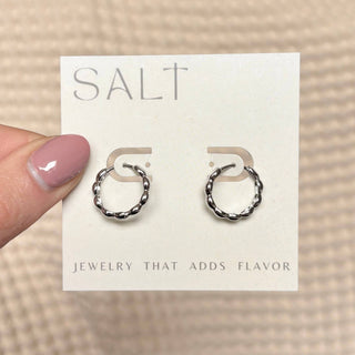 Silver Wavy Hoop Earrings