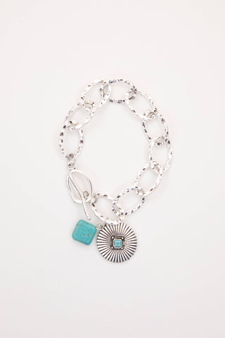 7" Chunky Chain Bracelet w/ Concho Charm