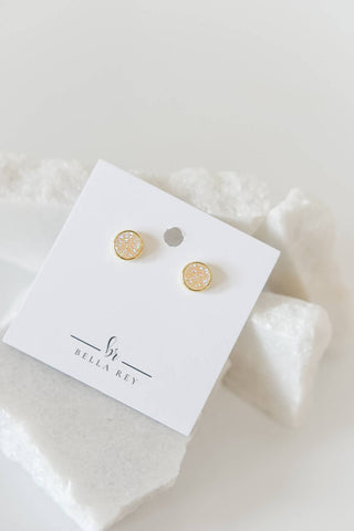 Cream Druzy Studs