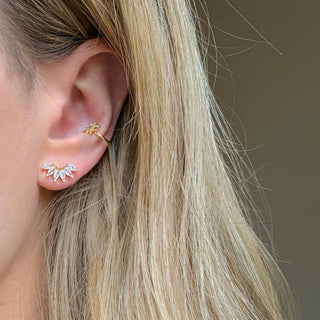 Crystal Stud Fan Girl Stud Earrings
