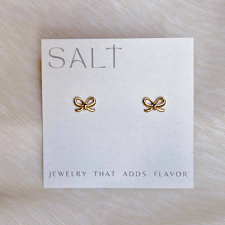Dainty Bow 18k Gold Stud Earrings