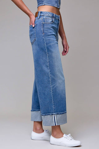 Hidden Nori Cuffed Cropped Wide Leg