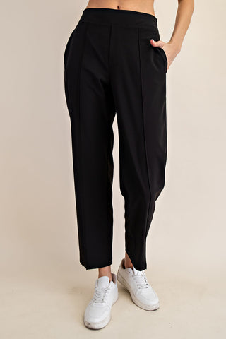 Crinkle Woven Ankle Trouser