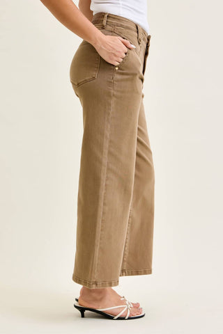 Jennifer Judy Blue HW Ankle Wide Leg Jean