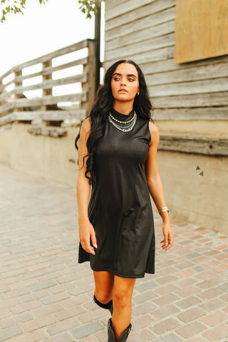 Midnight Leather Lust Dress