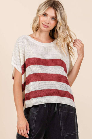 Sienna Striped Dolman Knit Top