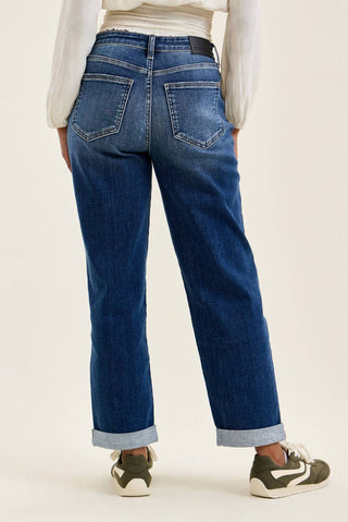 Billie Judy Blue Boyfriend Dark Jeans
