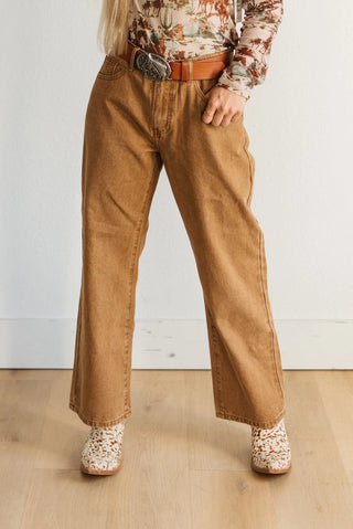 Turquoise Haven Brown Denim Straight Leg Jean