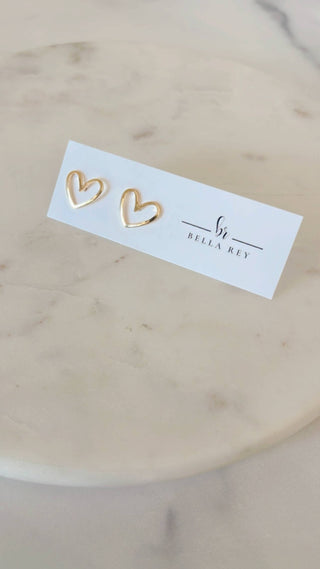 Morgan Gold Plated Heart Stud Earrings