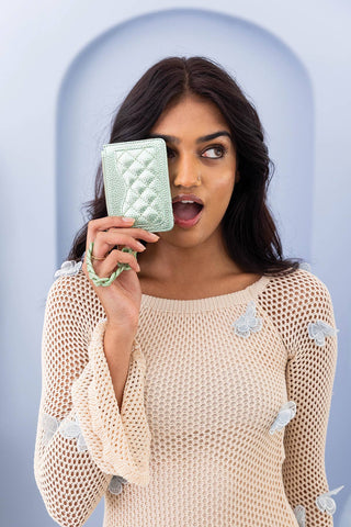 Rhodes Quilted Wallet w/ Chain Bangle