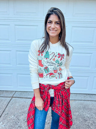 Ivory Christmas Season Long Sleeve Tee
