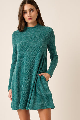 Evergreen Mock Neck Sweater Dress