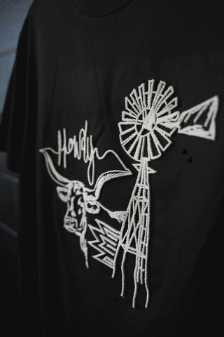 Black Howdy Embroidered Graphic Tee