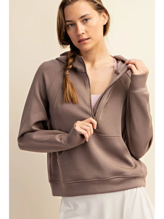 Rae Mode Mocha 1/4 Zip Hoodie