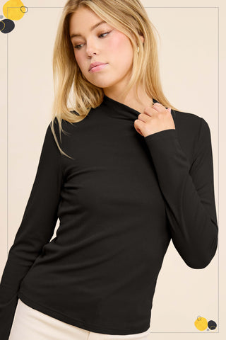 Ribbed Mock Neck Long Sleeve