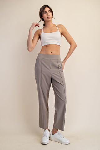 Crinkle Woven Ankle Trouser