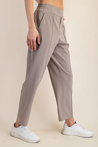 Crinkle Woven Ankle Trouser