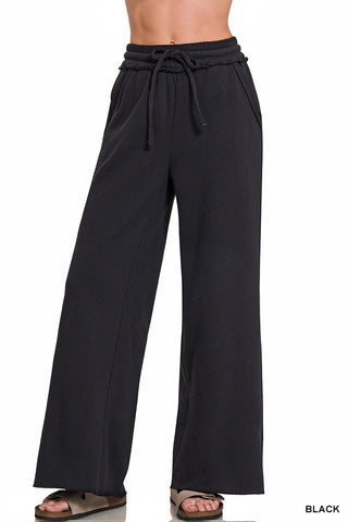 Black Fleece Wide Leg Sweatpants