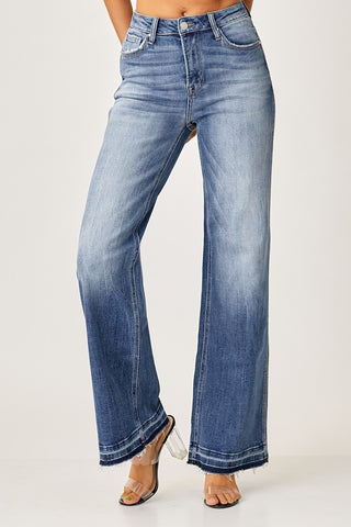Risen High Rise Wide Straight Jeans