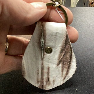 Leather key Chain-white chateau